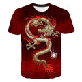 Fitspi New Product Animal Dragon 3D Digital Printing Round Neck Casual Short Sleevet-Shirt Factory Wholesale
