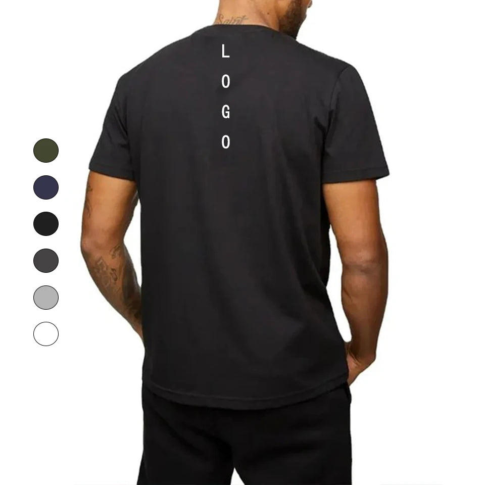 Premium Crewneck Running 50/50 Polyester Cotton T Shirt Gym Sport Plain Workout T-Shirt Unisex