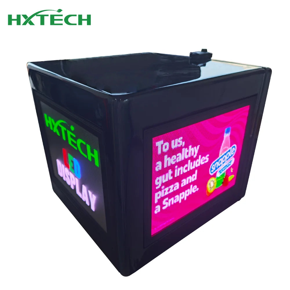 HXTECH GPS Meal Delivery Box with LED Display Panel Screen for Advertising