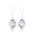 2Pc Fashion Trendy Best Friend Necklace Summer Style Charm Colorful Enamel Heart Love Shaped Pendant BFF Necklace for Couple