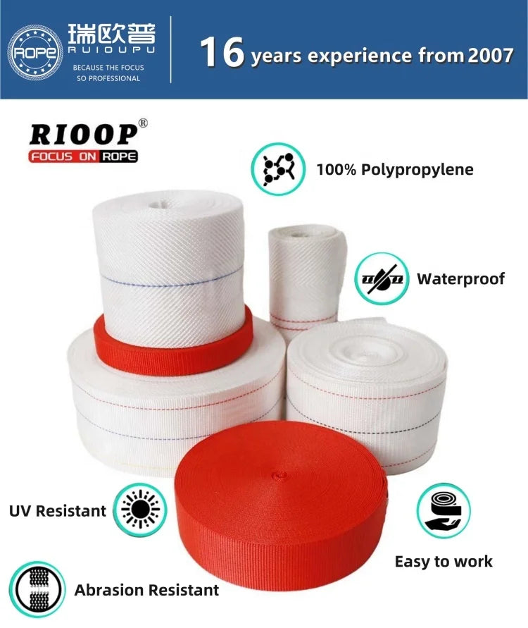 Wholesale in Stock PP Striped Twill Webbing Strap with Customizable Embroidered Logo Eco-Friendly