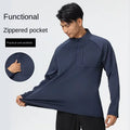 Dijia Men's Outdoor Sports Top Quick-Dried Half-Zipper T-Shirt for Fitness Training Cycling Fashionable Design for Adults