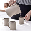 Wholesale Western Style Grey Pottery Ceramic Tea Sets Includes Teapot for Coffee & Tea
