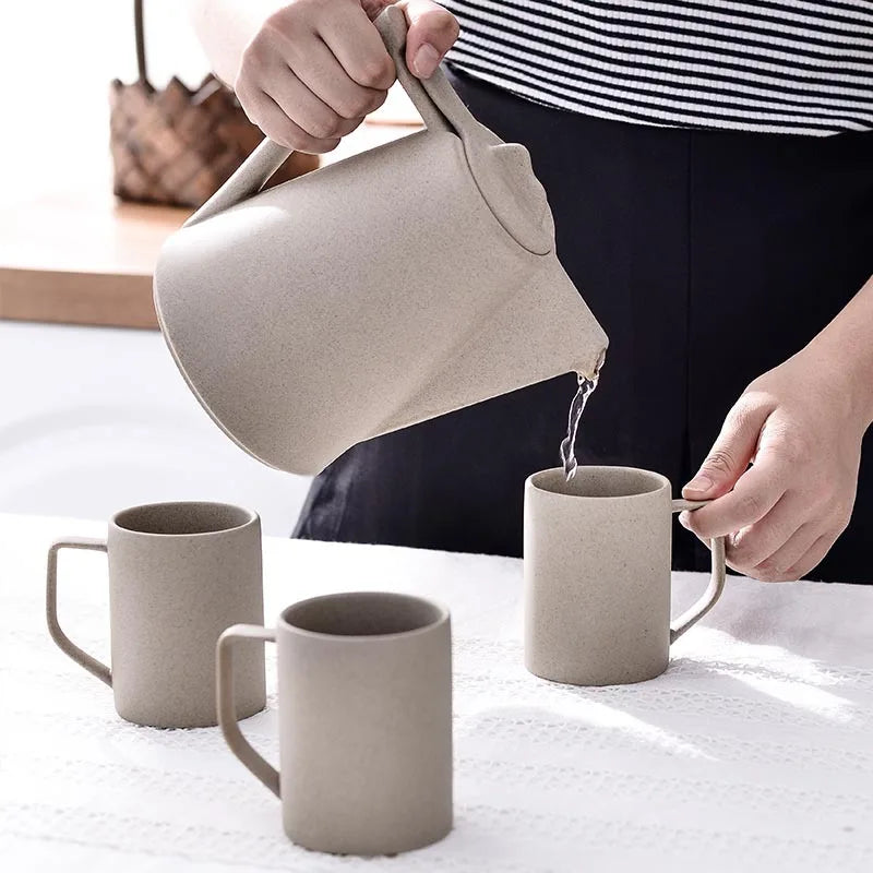 Wholesale Western Style Grey Pottery Ceramic Tea Sets Includes Teapot for Coffee & Tea