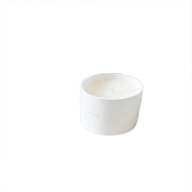 Custom Aromatherapy Private Label Recyclable Home Decor Soy Wax Handmade Candle Scented White Ceramic Jar for Wedding Party