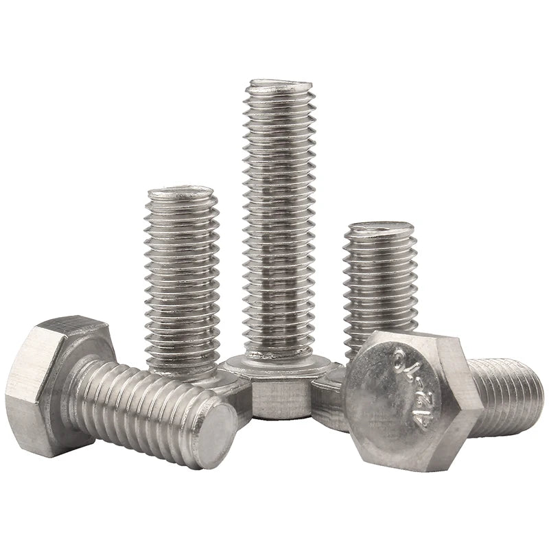 304 Stainless Steel Hexagon Bolt Screw 12.9 Grade DIN933 Standard Plain Finish Full Hex Extension Screw