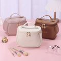 2024 Custom Logo Large Capacity Wash Storage Bag Travel Pu Leather Letter Cosmetic Bag