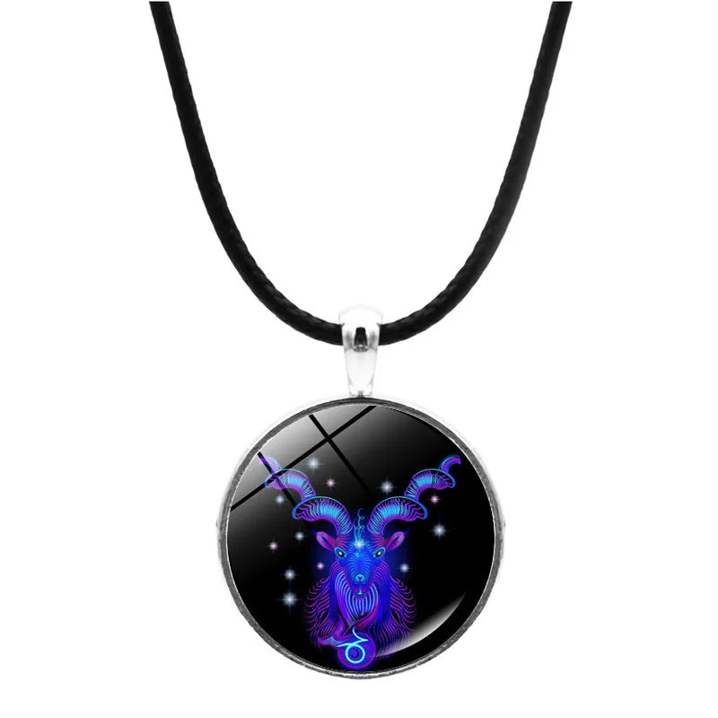 Hot Sell Creative Jewelry Necklace Leather Rope Necklace Twelve Pendant Necklace for Men  Women