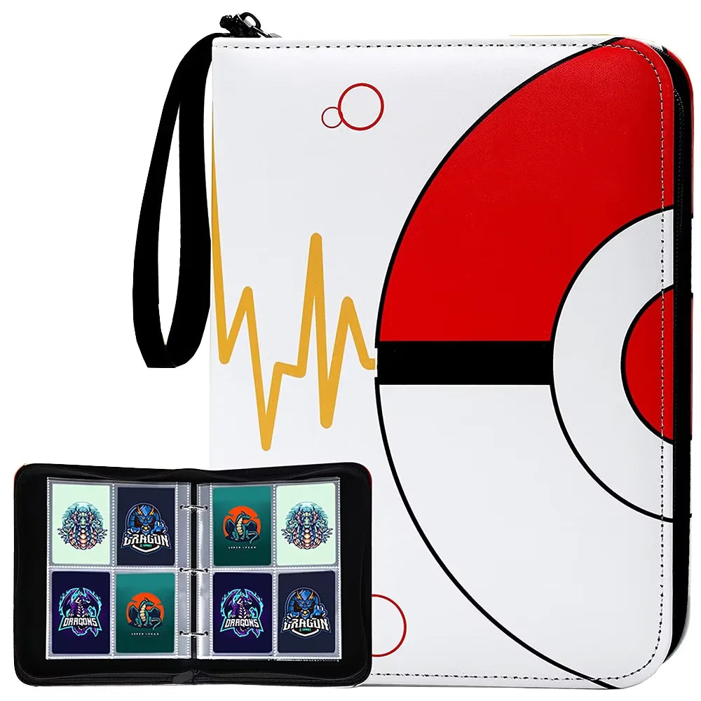 MIO Luxury Trading Card Binder Baseball Basketball 4 Pocket Business Card Holder Sleeves PU Zipper Closure Custom Logo
