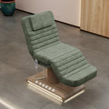 HICOMED Luxurious Army Green Leather Beauty Salon Massage Table Electric Curved Treatment Facial Lash Bed With 3 Motors
