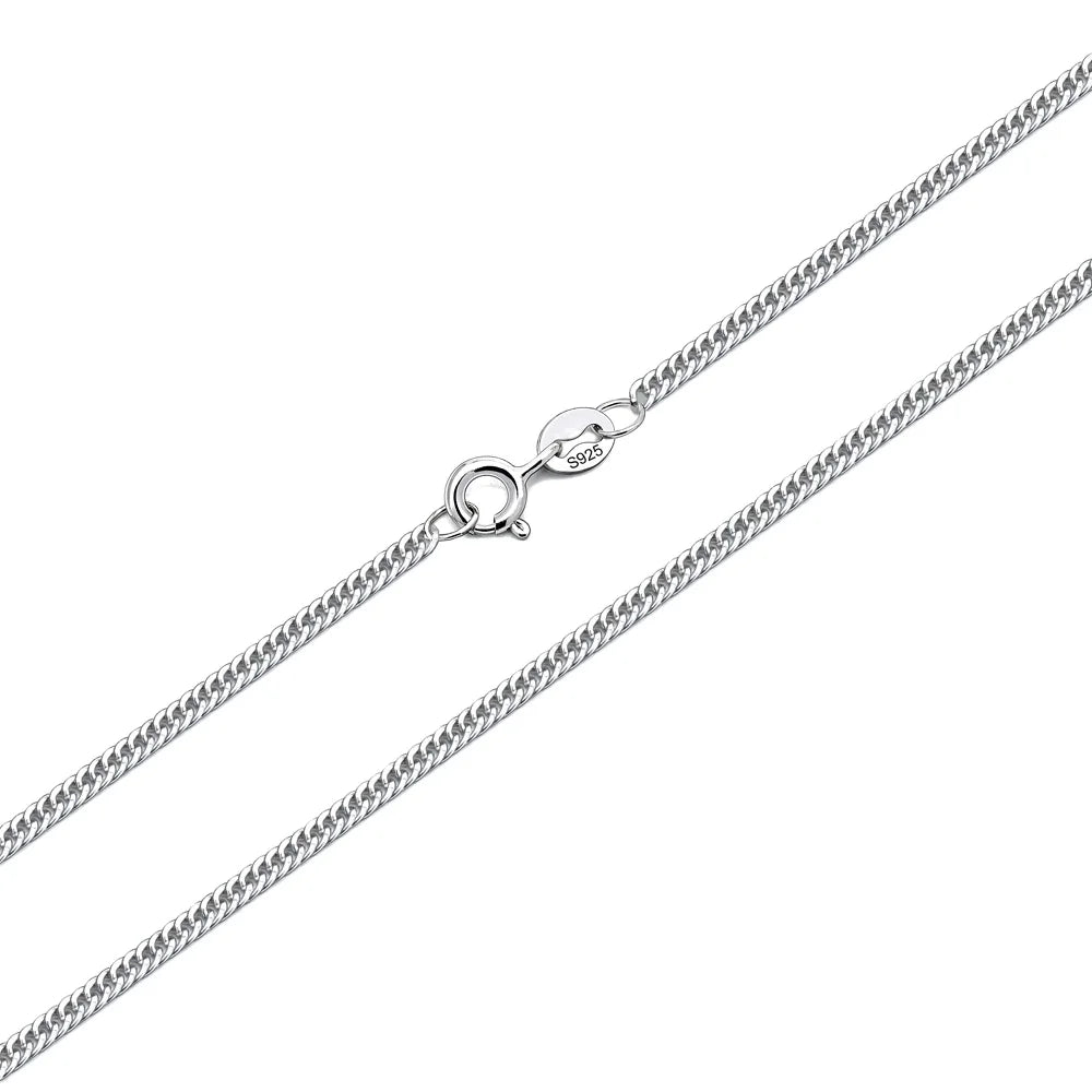 Different Width Curb Chain Necklace Mens Silver Chains Sterling Silver 925 Necklace Women Fashion Jewelry