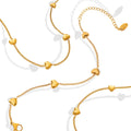 Minimalist Premium Sweet Heart Stainless Steel Necklace Girls Jewelry Non Fading Collarbone Chain Necklace Set
