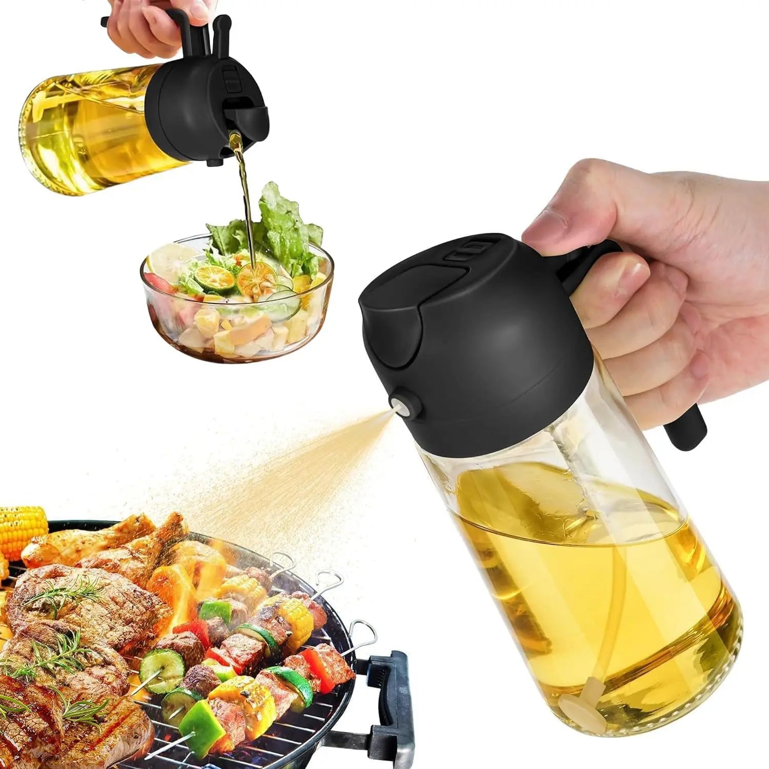High Grade Best Refillable Stainless Steel Essential Kitchen Bottle Mist Cooking Olive Oil Sprayer