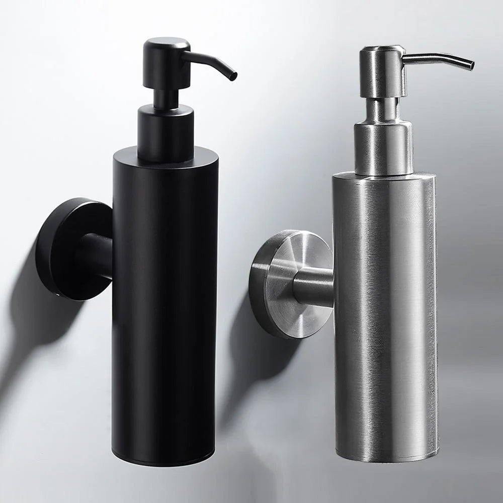 AKPN Hot Sale Wall-Mounted Stainless Steel Round Hand Liquid Bottle Soap Dispenser for Hotel Bathroom