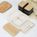 Custom Single and Double Layer Bamboo Fiber Degradable Take-out Lunch Boxes Healthy Food Wheat Straw Containers with Bamboo Lid