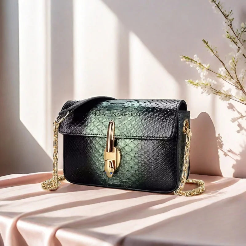 Mini Sac a Main Femme Luxe Bolsos Para Mujer Hot Sale Custom Luxury Snake Skin Leather Sling Crossbody Side Shoulder  Chain Bags