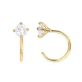 High End Jewelry 925 Sterling Silver Zirconia Hoop Earrings Piercing Jewelry Dainty Silver Earring