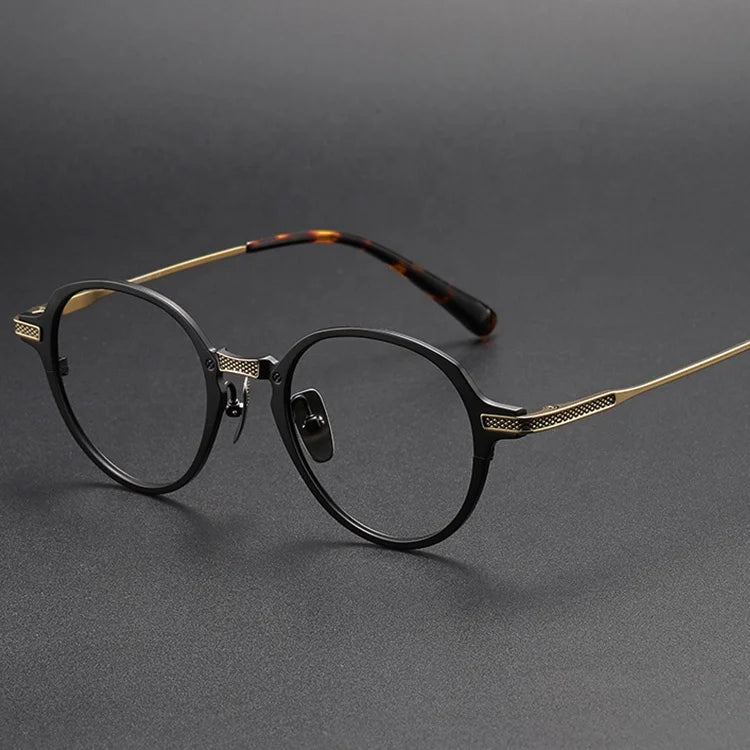 High Quality Danish Titanium Spectacle Frames Vintage Style Round Eye Glass Eyeglasses for Men Optical Eyewear