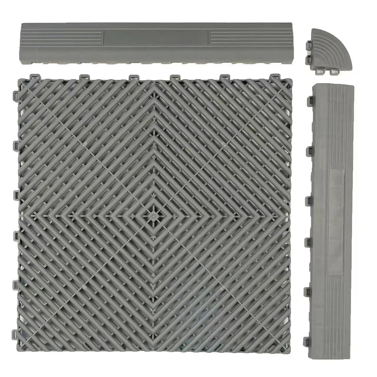 Factory Direct Non Slip Interlocking Pvc Garage Floor Tiles PP Plastic Garage Flooring for Car Wash Detailing Shop