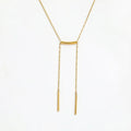 Joolim Jewelry 18K Gold Plated Bar Pendant Adjustable Y Choker Lariat  Necklace Jewelry Wholesale Stainless Steel Necklaces
