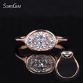 Starsgem Custom 10k Rose Gold  Bezel Set 2.5ct Oval Cut Lab Diamond Solitaire Engagement Ring