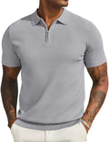 Ottoknit Knitted Zipper Waffle Polo Shirt Short Sleeve Quick Dry Technology Men's Athletic Knit Polo