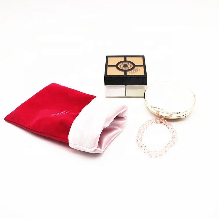 Custom Logo Eco-Friendly Velvet Silk Screen Printed Jewelry Bags Cosmetic Drawstring Pouches Gift Packaging