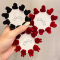 10PCS Girls Sweet Cartoon Hair Clip Cute Flower Rabbit Heart Arylic Flocking Small Hair Claws Hairpin Headwear Hair Accessories