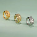 European American Hip Hop Men and Women Stainless Steel Nugget Rings 18K Plating Fine Jewelry for Parties Anniversaries
