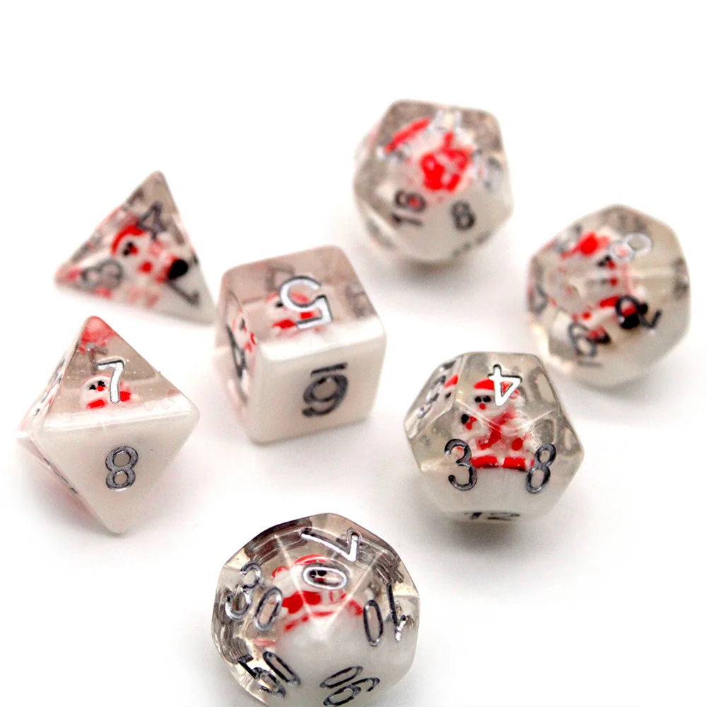Custom Santa Claus Polyhedral Resin Epoxy D12 Dice 16mm Merry Snow RPG Gift for Christmas for DND Games