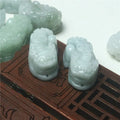 25.5x14.6x12.3mm Fengshui Myanmar Burma Jade Natural A-Grade Green Jade Pixiu Charm for Bracelet DIY Jewelry Making