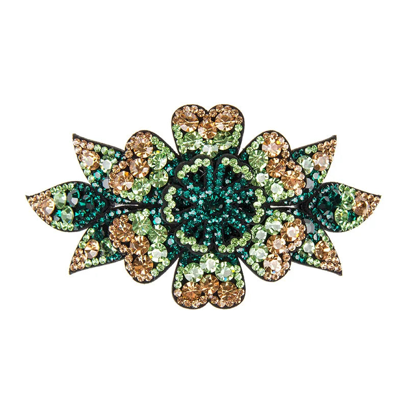 HX-120 Elegant Women Crystal Barrettes Shiny Rhinestone Hairpins for Girl Flower Hair Clips
