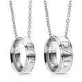 New Fashion Stainless Steel Dad /Mom Letter Pattern Pendant Ring Necklace for Father Mother Day's Gift