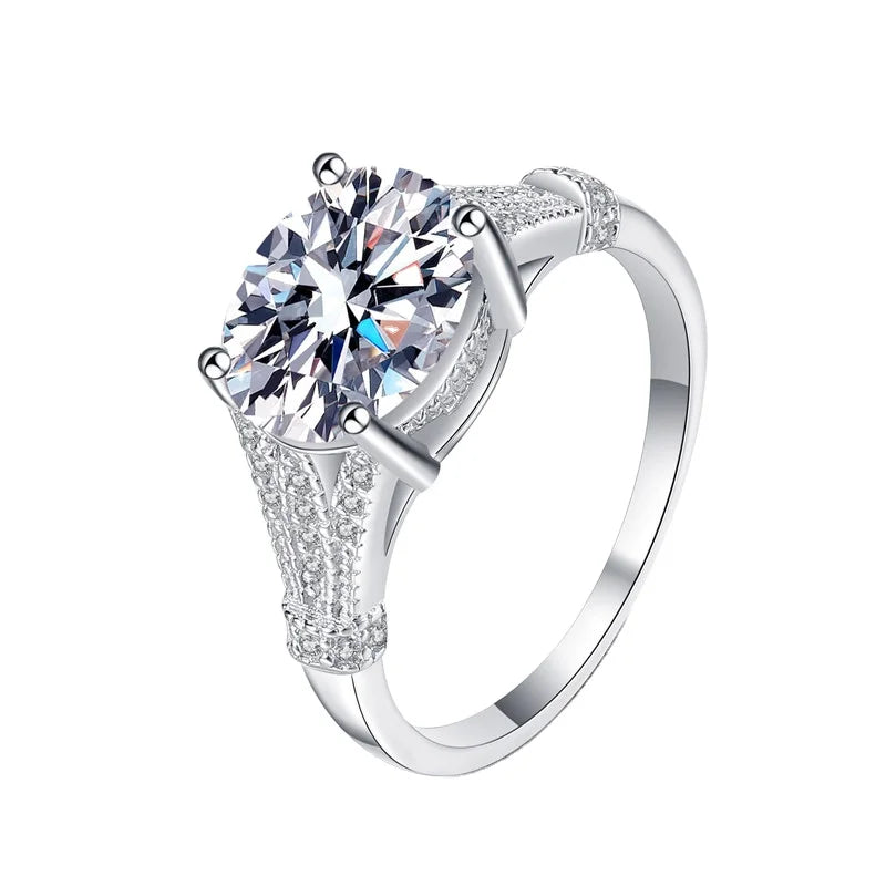 D Color Classic Wedding Jewelry Pigeon Age Shape Solitaire 3ct Moissanite 925 Sterling Silver Ring for Women Gifts