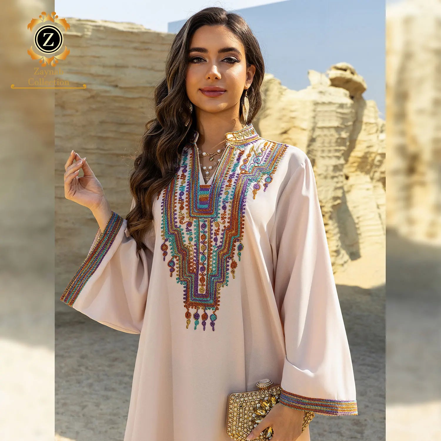 Zaynab Abaya Women Muslim Dress Embroidery Abaya Embroidery Black Women Dress Dubai Clothes Women Wholesale New Jalabiya