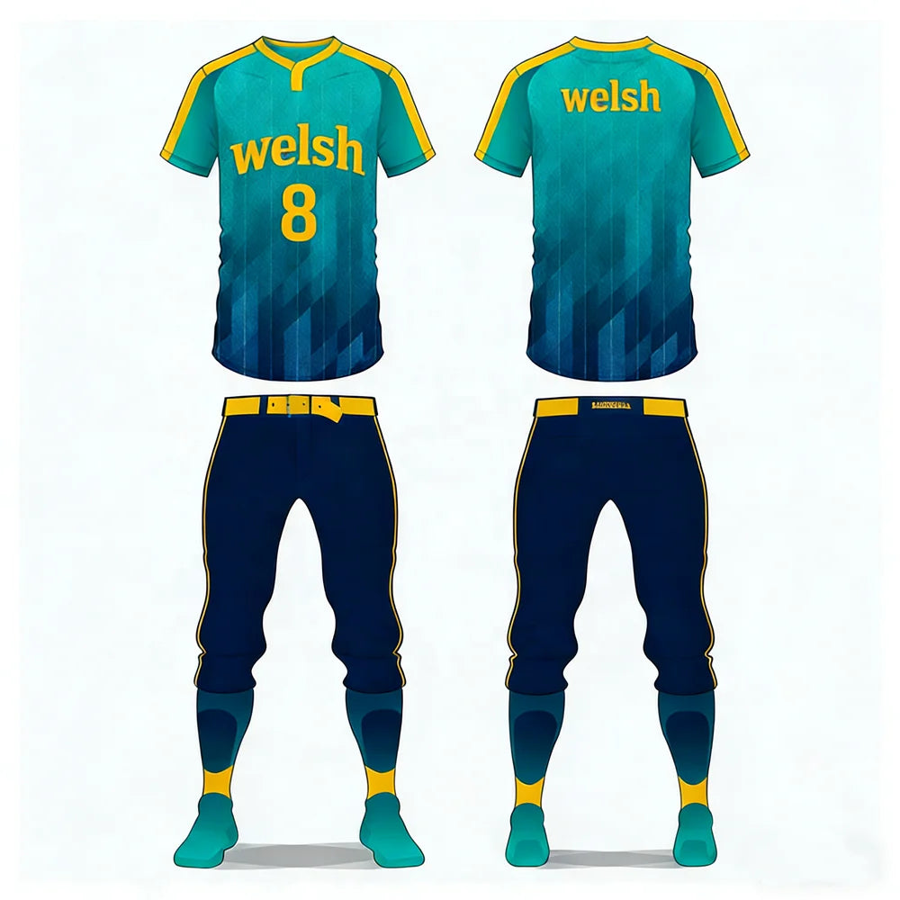 Polyester Breathable Plus Size Light Teal Mesh V-neck Quick Dry Sublimation Printed Unisex Pull 2 Button Softball Baseball 160g