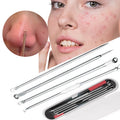 HelloWorld 4pcs Blackhead Extractor Rose Gold Black Dots Cleaner Acne Blemish Remover Needles Set Black Spots Pore Cleanser Tool
