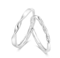 Rings Engagement Gift Eternal Couple Ring Geometric Inlay Zircon S925 Sterling Silver Water Waves Promise Mobius Adjustable Ring