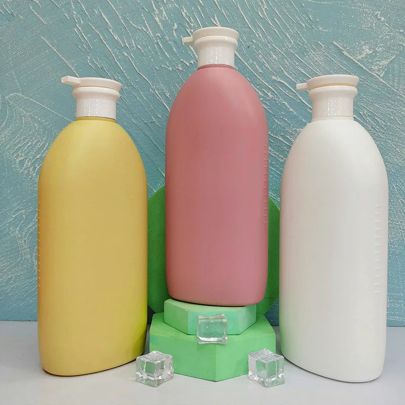 1000ml Large Capacity Empty Refillable HDPE Plastic Customized Color Bottle with Lotion Pump Head Shampoo Container Bottle