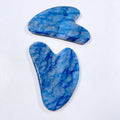 Huiying Wholesale Best Price Natural Blue Aventurine Heart Shape Face Gua Sha Board For Massaging