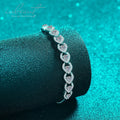 Silver 925 Original Total 2 Carat Brilliant Cut Diamond Test Past D Color Moissanite Heart Bracelet for Wedding Fine Jewelry