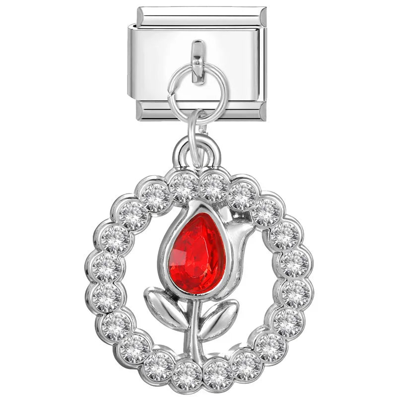 Italian Handmade Red Pendant DIY Bracelet Cross-Border Creative Fashion Charm Accessories