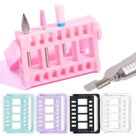 Manicure Too 16 Nail Drill Bits Display Stand Adjustable Plastic Nail Bits Storage Holder Drill Bit Display Case