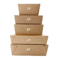 Eco-Friendly Grease-Resistant Disposable Recycled PE PLA Coating Brown Kraft Paper Takeaway Box and Square Kraft Lunch Box