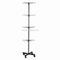 RH-DR07-A 1600*400mm Four Layers Movable Floor Display Hooks Rack Rotating Display Shelf