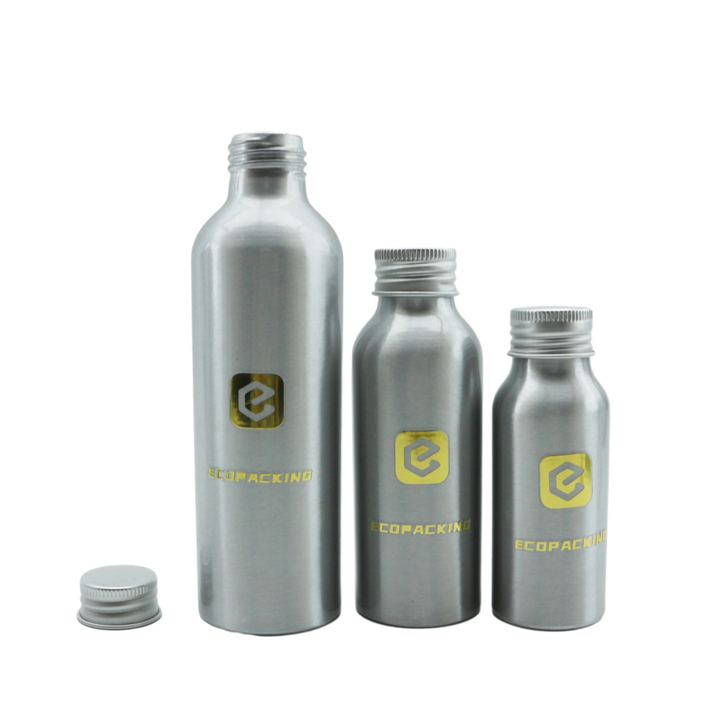 Recycled Metal Bottle Cosmetic Aluminum Bottle With Screw Lid for Essential Oil Container
