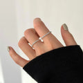 925 Sterling Silver Tennis Stacking Ring Set Sparkling Cubic Zirconia Dainty Rings for Women Minimalist Wedding Band