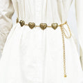 Vintage Extended Loving Heart Metal Belt Ladies with Dress Pants Decorative Belt