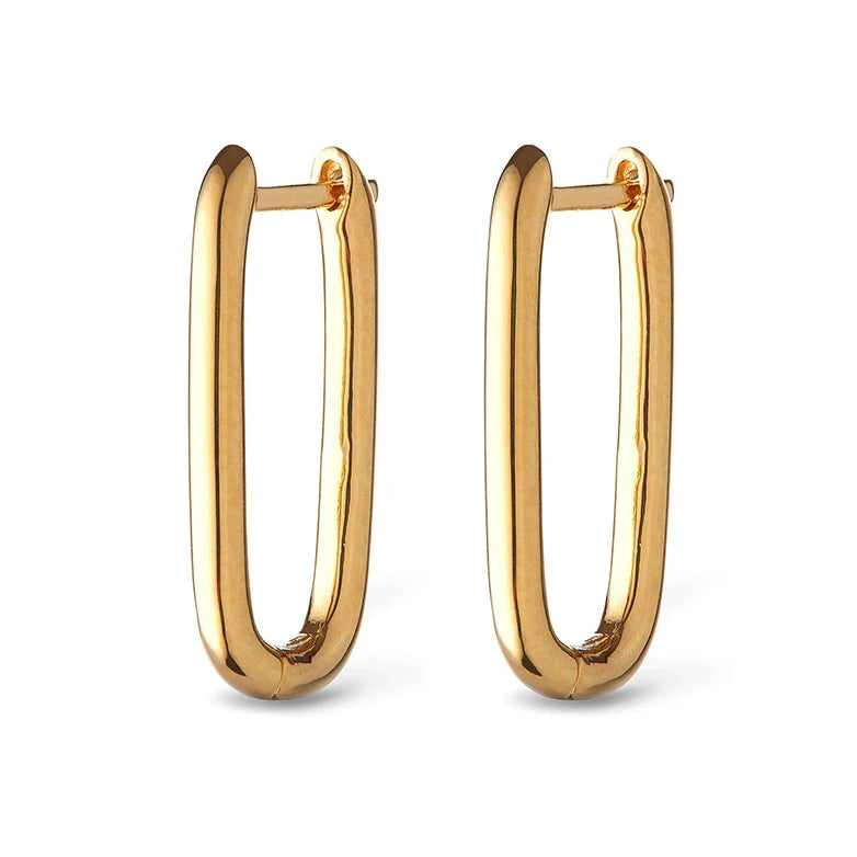 Gemnel Fashion Jewelry 925 Silver Medium Gold Hoop Huggie Earrings Women