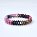 Brazilian Hand-Row Loose Beads Natural Color Tourmaline Single Ring Bracelet Women's Crystal Jewelry Gift Handmade Crystal